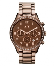 A dark, deliciously guilty pleasure, this AX Armani Exchange timepiece brings glitz to a classic silhouette.