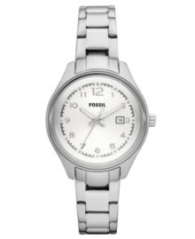 A classic design for the modern woman: a structured steel timepiece by Fossil.