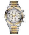 Heighten your style with this high-gear sport chronograph watch by GUESS.