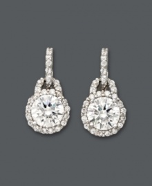 Be the belle of the ball. B. Brilliant's fancy drop earrings are certain to light up your look with dozens of round-cut cubic zirconias (3-3/8 ct. t.w.) set in sterling silver. Approximate drop: 5/8 inch. Be the belle of the ball. B. Brilliant's fancy drop earrings are certain to light up your look with dozens of round-cut cubic zirconias (3-3/8 ct. t.w.) set in sterling silver. Approximate drop: 5/8 inch.