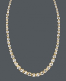When it's your time to shine -- express yourself with B. Brilliant! This luminous necklace features a polished, 18k gold over sterling silver setting that highlights gradual, round-cut cubic zirconias (14 ct. t.w.). Approximate length: 17 inches.