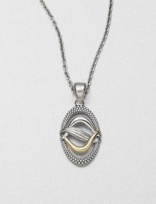 From the Unlaced Collection. A mix of 18k gold and sterling silver in a smooth and iconic caviar textured design on a link chain. Sterling silver18k goldLength, about 16-18 adjustablePendant size, about 1.4Lobster clasp closureImported From the Unlaced Collection. A mix of 18k gold and sterling silver in a smooth and iconic caviar textured design on a link chain. Sterling silver18k goldLength, about 16-18 adjustablePendant size, about 1.4Lobster clasp closureImported