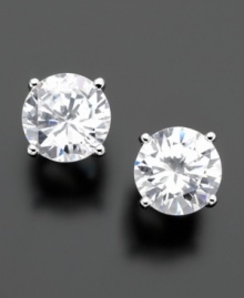 Round-cut cubic zirconia stud earrings (5-9/10 ct. t.w.) deliver a touch of twinkle for every day. B. Brilliant earrings set in sterling silver. Round-cut cubic zirconia stud earrings (5-9/10 ct. t.w.) deliver a touch of twinkle for every day. B. Brilliant earrings set in sterling silver.