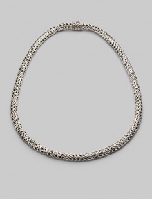 From the Batu Sari Collection. An intricately woven yet elegantly simple strand of sterling silver reflects Hardy's signature style. Sterling silver Length, about 16 Hidden barrel push-lock clasp Made in Bali. From the Batu Sari Collection. An intricately woven yet elegantly simple strand of sterling silver reflects Hardy's signature style. Sterling silver Length, about 16 Hidden barrel push-lock clasp Made in Bali.
