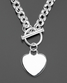 Steal her heart. Necklace by Giani Bernini features a lovely sterling silver chain link with a heart tag, perfect for inscribing initials or a message of love. Approximate length: 17 inches. Approximate drop: 1-1/4 inches. Steal her heart. Necklace by Giani Bernini features a lovely sterling silver chain link with a heart tag, perfect for inscribing initials or a message of love. Approximate length: 17 inches. Approximate drop: 1-1/4 inches.