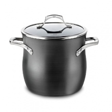 This Calphalon stock pot with lid boasts the revolutionary Unison Slide Nonstick surface which releases foods effortlessly, making even the most demanding culinary creations simple to prepare. A heavy-gauge bottom provides even heating and prevents sauces from scorching, while the high sides and narrow opening control evaporation. Handles stay comfortably cool on the stovetop. This Calphalon stock pot with lid boasts the revolutionary Unison Slide Nonstick surface which releases foods effortlessly, making even the most demanding culinary creations simple to prepare. A heavy-gauge bottom provides even heating and prevents sauces from scorching, while the high sides and narrow opening control evaporation. Handles stay comfortably cool on the stovetop.