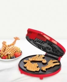 Conquer the crowds at your big top with sure-to-entertain circus-shaped waffles, a delicious addition to any early morning Giraffes, monkeys and elephants come to life in this easy-to-use Belgian waffle maker. 1-year warranty. Model 13549. Conquer the crowds at your big top with sure-to-entertain circus-shaped waffles, a delicious addition to any early morning Giraffes, monkeys and elephants come to life in this easy-to-use Belgian waffle maker. 1-year warranty. Model 13549.