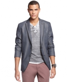 Give your old blazer the silent treatment. This one from Bar III brings some loud style that suits your modern hip look. Give your old blazer the silent treatment. This one from Bar III brings some loud style that suits your modern hip look.