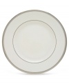 Metropolitan sensibility and modern design combine in this understated white bone china from Lenox's collection of dinnerware and dishes. Platinum gild along the edge of this dinner plate is enhanced by a clean, platinum geometric pattern reminiscent of architectural details. Accent plates feature the geometric pattern along the interior verge, with a thin platinum band along the outer rim. Qualifies for Rebate