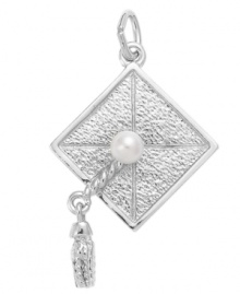 Top of the class! Pay homage to a recent graduate with Rembrandt's graduation cap charm. Set in sterling silver, it's adorned with an imitation pearl. Approximate drop: 1 inch. Top of the class! Pay homage to a recent graduate with Rembrandt's graduation cap charm. Set in sterling silver, it's adorned with an imitation pearl. Approximate drop: 1 inch.