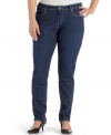 Get the sleek look of Levi's plus size skinny jeans, finished by a dark wash-- pair them with the season's latest tops!