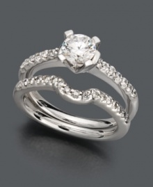 The perfect set for everlasting sparkle. This stunning diamond engagement ring set features a Juliet-cut diamonds as well as round-cut diamonds (1 ct. t.w.) set in 14k white gold. Each Juliet diamond features 97 facets, as compared to a brilliant-cut diamond which has only 58. Juliet diamonds are available only at Macy's. The perfect set for everlasting sparkle. This stunning diamond engagement ring set features a Juliet-cut diamonds as well as round-cut diamonds (1 ct. t.w.) set in 14k white gold. Each Juliet diamond features 97 facets, as compared to a brilliant-cut diamond which has only 58. Juliet diamonds are available only at Macy's.