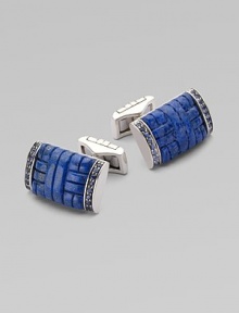 EXCLUSIVELY AT SAKS. Lapis lazuli and blue sapphire details lend elegant texture to barrels of fine silver. From the Bedeg Collection SilverLapisBlue sapphire½ wide Imported EXCLUSIVELY AT SAKS. Lapis lazuli and blue sapphire details lend elegant texture to barrels of fine silver. From the Bedeg Collection SilverLapisBlue sapphire½ wide Imported