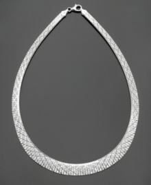 Diamond-cut sterling silver gives a regal air to this intricate necklace. Approximate length: 16-1/2 inches. Diamond-cut sterling silver gives a regal air to this intricate necklace. Approximate length: 16-1/2 inches.