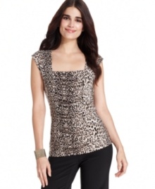 Animal prints add a dynamic layer to your outfits--try wearing this top from Style&co. under a blazer or with dark denim and heels on the weekend.