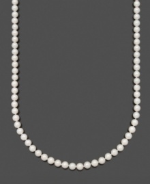 Add polish and refinement to your look with an elegant pearl strand. Necklace by Belle de Mer features A+ Akoya cultured pearls (7-7-1/2 mm) set in 14k gold. Approximate length: 24 inches. Add polish and refinement to your look with an elegant pearl strand. Necklace by Belle de Mer features A+ Akoya cultured pearls (7-7-1/2 mm) set in 14k gold. Approximate length: 24 inches.