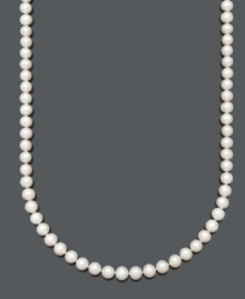 Make your outfit pop with a fresh strand of pearls. Belle de Mer necklace features AA+ cultured freshwater pearls (8-9 mm) with a 14k gold clasp. Approximate length: 22 inches. Make your outfit pop with a fresh strand of pearls. Belle de Mer necklace features AA+ cultured freshwater pearls (8-9 mm) with a 14k gold clasp. Approximate length: 22 inches.