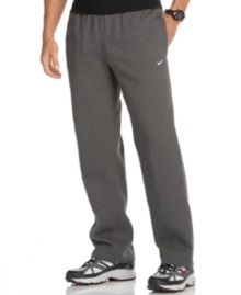 Don't strangle your ankles in sweatpants! These open-hem pants from Nike give you room to move. Don't strangle your ankles in sweatpants! These open-hem pants from Nike give you room to move.