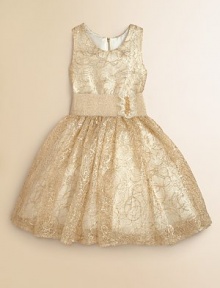 A stunning silhouette featuring allover swirling sequins, metallic details and gleaming goldtone hardware.ScoopneckSleeveless3 elasticized waistbandFull skirt with crinoline under layerExposed back zipperFully linedPolyesterDry cleanMade in USA of imported fabric A stunning silhouette featuring allover swirling sequins, metallic details and gleaming goldtone hardware.ScoopneckSleeveless3 elasticized waistbandFull skirt with crinoline under layerExposed back zipperFully linedPolyesterDry cleanMade in USA of imported fabric