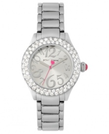 A timeless watch design from Betsey Johnson that swirls with crystal accents.