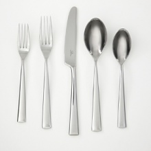 Quality flatware assortment with a streamlined silhouette and attractive flared handle adds a crisp and current touch to any table! Features hi-shine mirror finish in a 45 piece assortment from Robert Welch (set includes service for 8 and 5 serving pieces). Quality flatware assortment with a streamlined silhouette and attractive flared handle adds a crisp and current touch to any table! Features hi-shine mirror finish in a 45 piece assortment from Robert Welch (set includes service for 8 and 5 serving pieces).