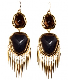 These glamorous earrings are an ultra-chic addition to any outfit - Stunning drop earrings with smoky quartz, onyx, and gold-plated fringe detailing -Style with elevated basics for day or with cocktail-ready attire for evening - Made by famous jewelry genius and celeb favorite Alexis Bittar These glamorous earrings are an ultra-chic addition to any outfit - Stunning drop earrings with smoky quartz, onyx, and gold-plated fringe detailing -Style with elevated basics for day or with cocktail-ready attire for evening - Made by famous jewelry genius and celeb favorite Alexis Bittar
