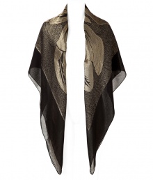 Work a luxe note into your outfit with Etros black and golden silk chiffon scarf - Sheer - Pair with tailored sheaths and sharply cut blazers, or for casual days, with favorite tees and jeans Work a luxe note into your outfit with Etros black and golden silk chiffon scarf - Sheer - Pair with tailored sheaths and sharply cut blazers, or for casual days, with favorite tees and jeans