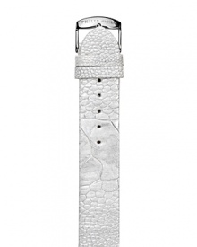 Luxe ostrich leather watch strap in modern white finish, fits size 2, 7 & 22 Philip Stein watch heads.