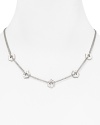 Fashion hardware from the ultimate it-brand. This plated metal necklace from MARC BY MARC JACOBS' is fixing to be our new favorite, with delicate bolt-shaped stations.