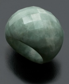 The ultimate cocktail party accessory. Shimmering facets lend even more intrique to this unique dome-shaped jade ring (22-24 mm). Size 7. The ultimate cocktail party accessory. Shimmering facets lend even more intrique to this unique dome-shaped jade ring (22-24 mm). Size 7.