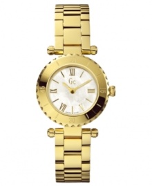 An elegantly golden timepiece made for the modern woman, by Gc Swiss Made Timepieces.