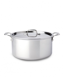 Your well-equipped kitchen starts here. Braise and sauté hearty meals that your family will love in the spacious and highly responsive interior. Easily accommodating many ears of corn, chili, lamb shanks and more, this high-performance All-Clad stock pot is constructed with a durable stainless steel interior, a pure aluminum core and a hand-polished magnetic stainless steel exterior. Lifetime warranty. Your well-equipped kitchen starts here. Braise and sauté hearty meals that your family will love in the spacious and highly responsive interior. Easily accommodating many ears of corn, chili, lamb shanks and more, this high-performance All-Clad stock pot is constructed with a durable stainless steel interior, a pure aluminum core and a hand-polished magnetic stainless steel exterior. Lifetime warranty.