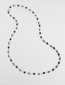 From the Bijoux Collection. A long elegant sterling silver strand of black onyx and hematite beads.Black onyx, hematite Sterling silver Length, about 40 Toggle closure Imported From the Bijoux Collection. A long elegant sterling silver strand of black onyx and hematite beads.Black onyx, hematite Sterling silver Length, about 40 Toggle closure Imported