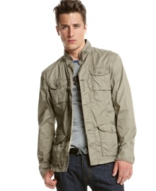 Add some rugged style to layer your look with this jacket from Armani Jeans. Add some rugged style to layer your look with this jacket from Armani Jeans.