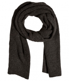 Finish cool weather looks on an understated modern note with Rag & Bones ultra hip, textural knit scarf - Contrast ribbed ends - Wrap around colorful cashmere or contemporary-cut outerwear Finish cool weather looks on an understated modern note with Rag & Bones ultra hip, textural knit scarf - Contrast ribbed ends - Wrap around colorful cashmere or contemporary-cut outerwear