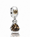 This dark and dramatic dangle charm from PANDORA with smoky quartz and cubic zirconia makes a sophisticated piece for your bracelet.