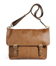 Carry around your daily essentials in this ultra-luxe messenger bag from from It British brand Mulberry - Front flap with dual buckle closure, adjustable shoulder strap, contrasting stitching - Perfect for everyday use, for work, or travel