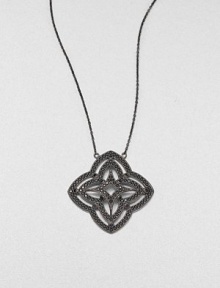 From the Soho Collection. A open floral design in sterling silver encrusted in rich black spinels on a delicate link chain. Black spinelSterling silverLength, about 16Pendant size, about 1.8Lobster clasp closureImported From the Soho Collection. A open floral design in sterling silver encrusted in rich black spinels on a delicate link chain. Black spinelSterling silverLength, about 16Pendant size, about 1.8Lobster clasp closureImported