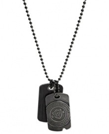 Identify yourself as a style-maker. Fossil's double dog tag pendant is crafted from hematite-tone stainless steel, enhancing the bold look. Approximate length: 16 inches + 2-inch extender. Identify yourself as a style-maker. Fossil's double dog tag pendant is crafted from hematite-tone stainless steel, enhancing the bold look. Approximate length: 16 inches + 2-inch extender.