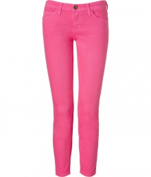 Get the look of the moment in these colored jeans from It label Current Elliott - Classic five-pocket styling, cropped, slim fit, bold colored denim -Style with an oversized blouse, platform heels, and a statement satchel Get the look of the moment in these colored jeans from It label Current Elliott - Classic five-pocket styling, cropped, slim fit, bold colored denim -Style with an oversized blouse, platform heels, and a statement satchel