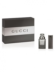 Gucci by Gucci Pour Homme combines classic masculine appeal with cool, contemporary elegance. This iconic fragrance culminates both vision and tradition, encompassing Gucci's iconic, luxurious heritage. With its warm, intense scent, Gucci by Gucci Pour Homme speaks to the powerful, sensual man who embodies the brand's rich legacy. Experience Gucci by Gucci Pour Homme with this gift set containing a 3 oz. Eau de Toilette and a 1 oz. Eau de Toilette. Gucci by Gucci Pour Homme combines classic masculine appeal with cool, contemporary elegance. This iconic fragrance culminates both vision and tradition, encompassing Gucci's iconic, luxurious heritage. With its warm, intense scent, Gucci by Gucci Pour Homme speaks to the powerful, sensual man who embodies the brand's rich legacy. Experience Gucci by Gucci Pour Homme with this gift set containing a 3 oz. Eau de Toilette and a 1 oz. Eau de Toilette.
