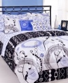 Go for glamour. The Bedazzled comforter set gives your room extra sparkle with jewelry-inspired prints that work together to create a look fit for princesses and fashionistas alike. Flip the comforter to reveal a stunning black-and-white necklace print that matches the bedskirt. (Clearance)