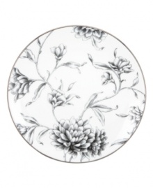 Floral arrangement. Echoing drawings found in an artist's sketchbook, this exquisite Floral Illustrations accent plate from Marchesa by Lenox creates a decidedly elegant statement at any meal. Floral arrangement. Echoing drawings found in an artist's sketchbook, this exquisite Floral Illustrations accent plate from Marchesa by Lenox creates a decidedly elegant statement at any meal.