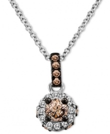 Let it shine. Le Vian's delightfully-decadent pendant combines round-cut chocolate diamonds (1/5 ct. t.w.) with white diamond accents surrounding. Setting and chain crafted in 14k white gold. Approximate length: 18 inches. Approximate drop: 1/2 inch. Let it shine. Le Vian's delightfully-decadent pendant combines round-cut chocolate diamonds (1/5 ct. t.w.) with white diamond accents surrounding. Setting and chain crafted in 14k white gold. Approximate length: 18 inches. Approximate drop: 1/2 inch.