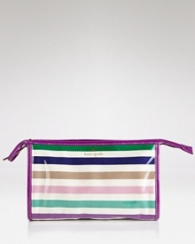 kate spade new york brightens up your beauty regimen with this cotton twill cosmetics bag. Ideally sized to stow-and-go, with a conveniently designed top-zip closure, it's an on-point case. kate spade new york brightens up your beauty regimen with this cotton twill cosmetics bag. Ideally sized to stow-and-go, with a conveniently designed top-zip closure, it's an on-point case.