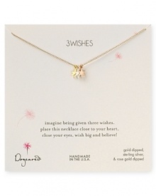 Sweet and oh so symbolic, this delicate 14-karat gold dipped necklace from Dogeared brings a touch of charm to your jewel box. Sweet and oh so symbolic, this delicate 14-karat gold dipped necklace from Dogeared brings a touch of charm to your jewel box.