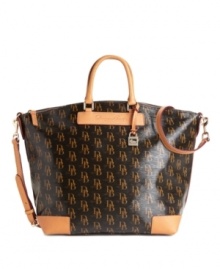 Have it both ways: The 1975 heritage-print Dooney & Bourke satchel converts to a shoulder purse with the addition of an optional long strap. Have it both ways: The 1975 heritage-print Dooney & Bourke satchel converts to a shoulder purse with the addition of an optional long strap.