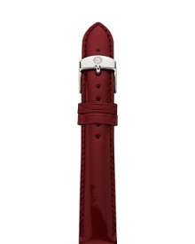 Change the look of your watch with a sleek, patent leather strap. The stainless steel buckle has the signature logo engraving. Interchangeable with any Michele watch head from the Deco, CSX-36, Moderne or Butterfly Collections. Change the look of your watch with a sleek, patent leather strap. The stainless steel buckle has the signature logo engraving. Interchangeable with any Michele watch head from the Deco, CSX-36, Moderne or Butterfly Collections.