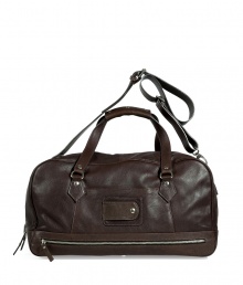 Stash away work and weekend essentials alike in Maison Martin Margielas sleek chocolate leather travel bag, complete with a roomy interior and adjustable shoulder strap - Top zip, snapped luggage tag slot, removable shoulder strap, protective feet - Perfect for both chic business trips and jaunts to the gym Stash away work and weekend essentials alike in Maison Martin Margielas sleek chocolate leather travel bag, complete with a roomy interior and adjustable shoulder strap - Top zip, snapped luggage tag slot, removable shoulder strap, protective feet - Perfect for both chic business trips and jaunts to the gym