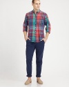 A vibrant madras plaid option for this season and beyond, shaped in cool, comfortable cotton.Button-frontButtoned-down collarChest patch pocketCottonMachine washImported